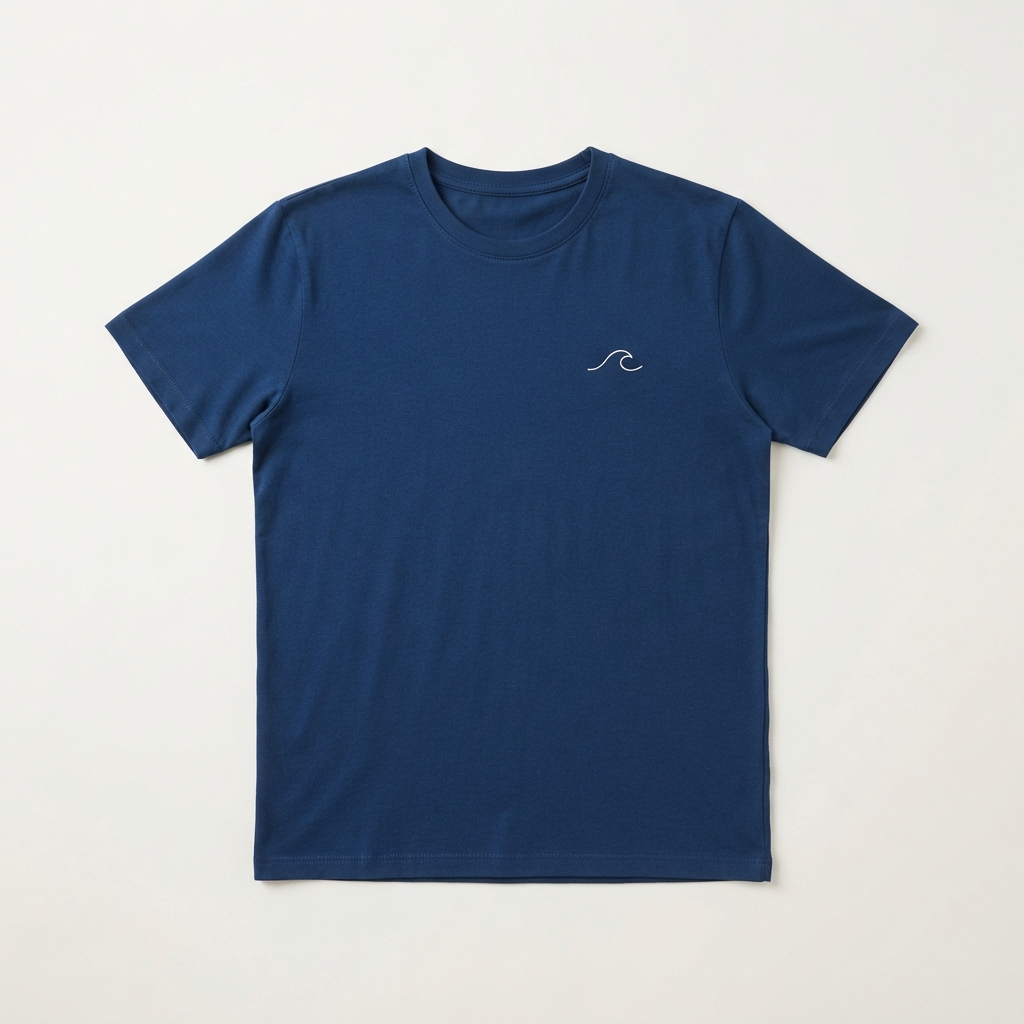 Ocean Wave Tee — Deep Ocean Blue